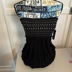 VINTAGE Y2K BCBG Black Embellished Club Dress